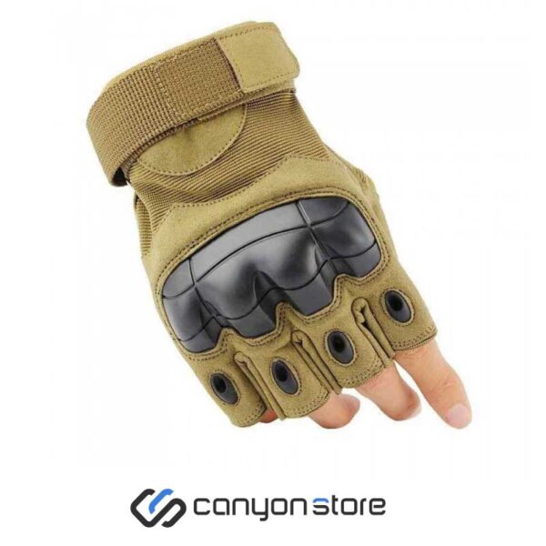 دستکش فنی نیم انگشت - Tactical Gloves -خاکی